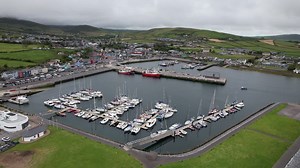 Dingle Marina County Kerry Ireland drone aerial view | Premium Stock Video Footage