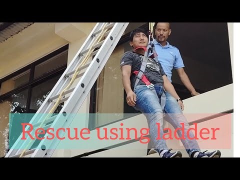 ladder hinge rescue | making rescue technique system by using ladder