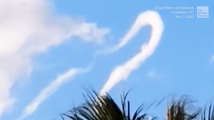 Have you ever seen a cloud as bizarre as this? You might be wondering how something like this could even form naturally. But this is a naturally-forming horseshoe cloud — a super-rare, short-lived cumulus cloud deformed by a phenomenon known as horseshoe vortex. Watch to find out how this strange cloud forms! #horshoevortex #clouds #meteorology #weather | The Weather Channel