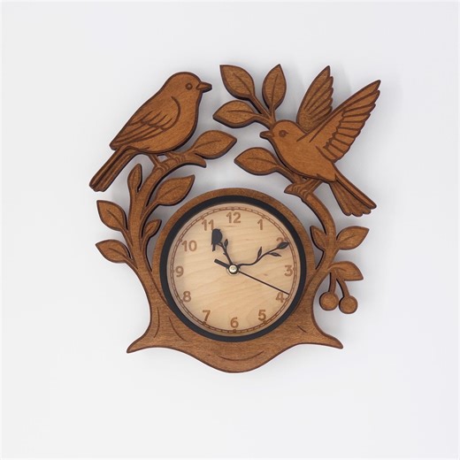 Laser Cut Bird Wall Clock – Rustic Woodland Nursery Decor - Etsy