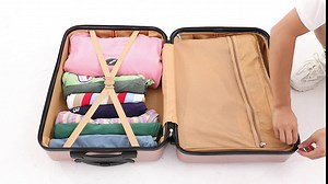 PC Hardside Suitcase Set 4 pc Luggage Sets with Spinner Wheels, Lightweight Luggage and Carry On Set in 18" 20" 24" 28" With Luggage Scale (Scale - Rose Gold)