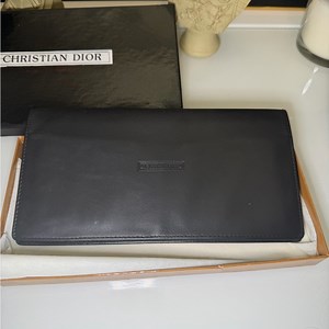 Authentic black Christian Dior Black Calfskin unisex Wallet with COA.