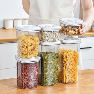 [Hot Item] Boutique Kitchen Storage Boxes Airtight Transparent Plastic Grain Storage Container