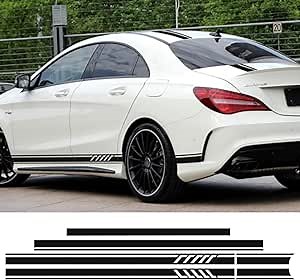 Edition 1 Style Stripe Top Roof Bonnet Side Skirt Stripes Vinyl Decal Stickers for Mercedes Benz W117 C117 X117 CLA 45 AMG CLA180 200 250 300 350 (5D Carbon Fibre)