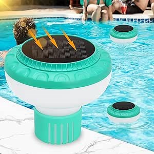 Pool Chlorine Floater, Floating Chlorine Dispenser for Pool, 3 Inch Chlorine Tablets Floater with Colorful Solar Light, Adjustable Release, Large Capacity for Hot Tub, Spa