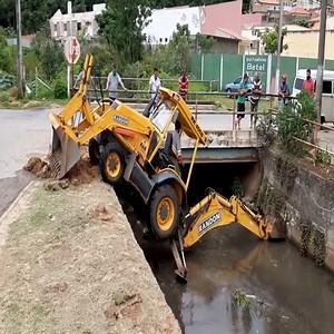 Backhoe Entering The Stream | Amazing Machine