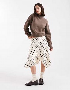 Cotton On - Sandy - Jupe mi-longue asymétrique - Pois | ASOS