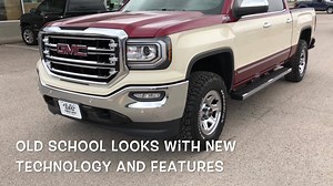 2018 GMC "Sierra Classic" 1500 Crew Cab Z71 4x4. Features include SLT package, dual exhaust, BF Goodrich Off Road All Terrain tires, factory leather interior and touch screen navigation. Check out the modified "Retro" old school look! https://www.gaybuickgmc.com/VehicleDetails/new-2018-GMC-Sierra_1500-Crew_Cab_Short_Box_4_Wheel_Drive_SLT-Dickinson-TX/3081582173 | Gay Buick GMC | Facebook
