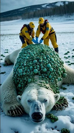 Thousands of Barnacles hurt the polar Bear .Brave rescue Team save him #rescue #barnacles #polarbear