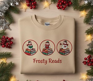 Custom Frosty Reads Snowman Reading Sweatshirt, Book Lover Christmas Crewneck, Cozy Holiday Reader Gifts, Winter Reading Sweater - Etsy Canada