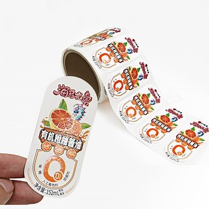 [Hot Item] Custom Printing Adhesive Waterproof Beverage Drink Juice Glass Plastic Bottle Vinyl PVC Plastic Label Stickers Roll Food Sticker