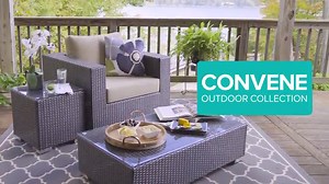 Modway Convene Wicker Rattan Outdoor Patio Rectangle Bar Table in Espresso