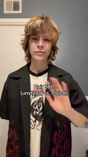 show ur stylist both 🤜🏼♥️🤛🏼 #genderfluid #theythem #transmasc #haircut #hairstyle #androgynous | Mipear