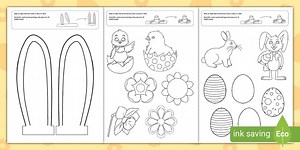 Easter Bonnet Colouring Accessories (Black and White)