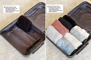 Woman reveals clever suitcase packing trick that will save loads of time