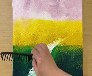 Painting a Country Road / Acrylic Painting Technique with a Comb | HNK ART