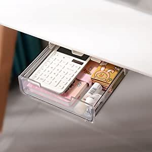 YOOUSOO Large Under Desk Drawer, Self-Adhesive Desk Drawer,Hidden Desk Drawer Slide-out,Attachable Storage Desktop Pencil Holder for Office Home School Kitchen
