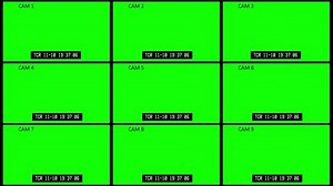 Greenscreen Split Screen Security Camera Video Surveillance Monitors (CCTV) 9 Closed Circuit TV Monitors