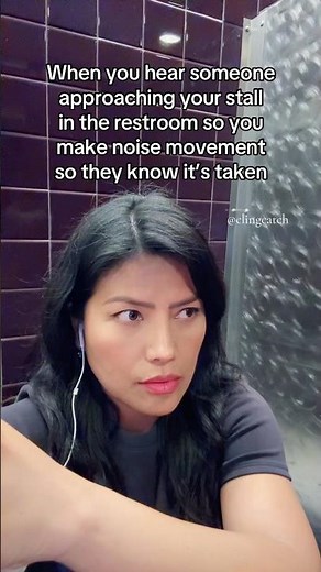 Go away😅 #momlife #momhumor #publicrestroom #jokes #clingcatch #fyp