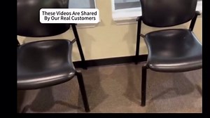 Leather Waiting Room Chairs Stackable Conference Room Chairs No Wheels Office Guest Chair for Reception School Breakroom Banquet Church Lobby (Leather-Cushion,Black,5PCS)