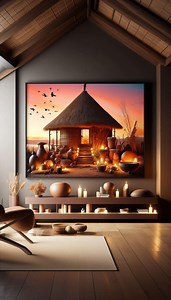 African Hut Sunset Print: Rustic Boho Landscape Photography - Etsy UK