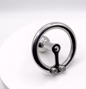 New Inverted Male Chastity Device Flat Negative Penis cage Lock Stainless Steel Adult Toys FK-87 (Ring 45mm)