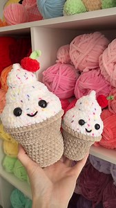 mini ice cream cone crochet pattern is now in my shop! #crochet #cute #amigurumi #crochetinspo #crochetpattern | Wonder Crochet