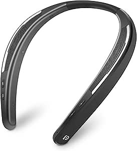 Neckband Portable Bluetooth Speakers,Wireless Wearable Speakers,Upgraded Bluetooth 5.0 Speaker with 3D Stereo Sound,Noise Cancelling Stereo Neckband Speakers for Home&Outdoor,Black