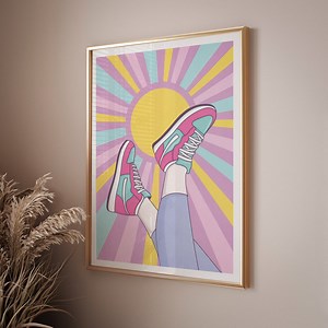 Purple Sunburst Sneaker Print: Trendy Teen Room Decor (digital Download) - Etsy Australia