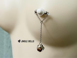 Silver Jingle Bell Non-piercing Nipple Jewelry, Fake Nipple Piercing, Nipple Rings, Body Jewelry With Bells, Sexy Anniversary Gift for Her - Etsy