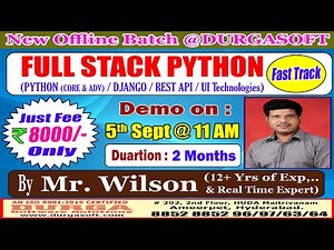 FULL STACK PYTHON (Fast Track) Offline Training @ DURGASOFT