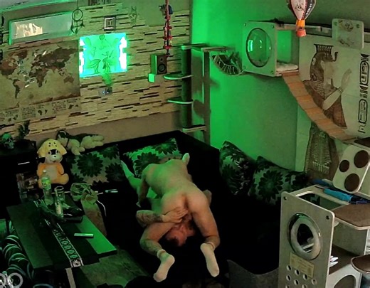 Two muscular men caught having sex on ip camera