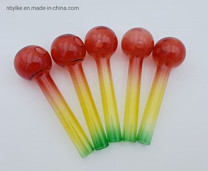 [Hot Item] Factory Supply 4 Inch Red Coating Glass Oil Burner Pipe Glass Smoking Water Pipe