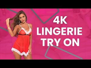 4K Santa Babydoll Lingerie Try-On Haul | Transparent & See-Through Styles