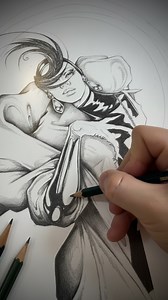 A2 graphite drawing: feathers, zebra print & bold fashion details