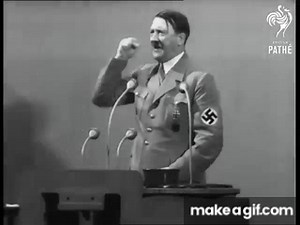 Adolf Hitler: Speech at Krupp Factory in Germany (1935) | British Pathé on Make a GIF