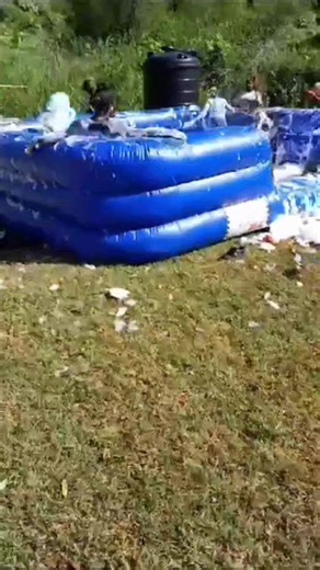 Inflatable foam pool available for rent. Book with us today, call 8768817481 or DM us. #Inflatablepool #foampool #itsapartyja #partystorejamaica | Its A Party Ltd