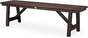 POLYWOOD Rustic Farmhouse 60" Backless Bench in Mahogany