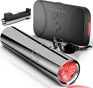 iREDUSA Red Light Therapy Torch, Portable and Lightweight Infrared Light Therapy, Irradiance at 630nm 660nm and 850nm
