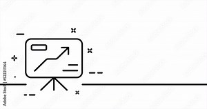 Board with diagram growth. Infographics, pie charts, arrows, growth, income, analytics, layout. Data analysis concept. One line drawing animation. Motion design. Animated technology logo. Video 4K Видео Stock