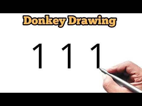Donkey Drawing from number 111 | Easy Donkey Drawing for beginners | Number drawing