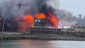 Special K Fisheries fire today on Grand Manan near the ferry terminal. Video by CHCO-TV | CHCO Television