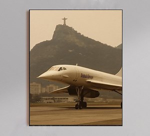 Concorde Jet at Rio De Janeiro Poster | Vintage Airplane Photo - Etsy