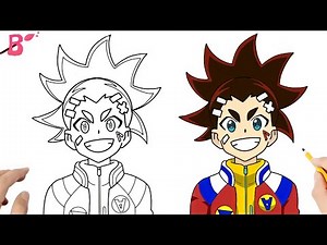 Beyblade Drawing | How to Draw Aiger Akabane step by step - Come disegnare Beyblade