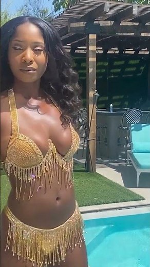Slay Swimwear Try-On: Rio Gold Fringe Chain Bikini Review