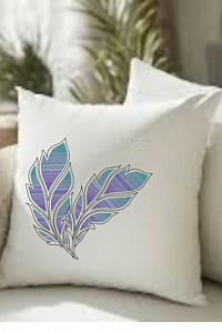 Leaf Embroidery Design Teal Feather Pattern Digital Download - Etsy