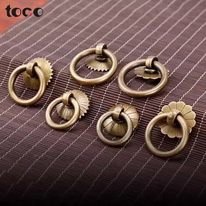 [Hot Item] Top Selling Single Hole Door Pull Knobs Bronze Ring Kitchen Drawer Handles