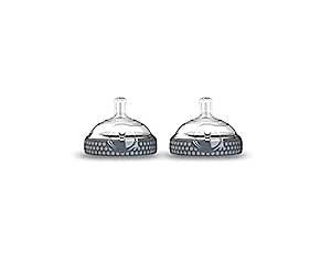 Baby Brezza 2 pack BPA Free Medium Flow Nipple, Grey