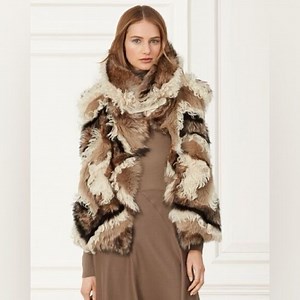 Ralph Lauren Collection ~ Fall 15 Geometric Multi Patchwork Lamb Shearling Vest