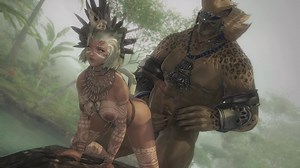 Miqo'te and Hrothgar Mating Session [XIVersK]